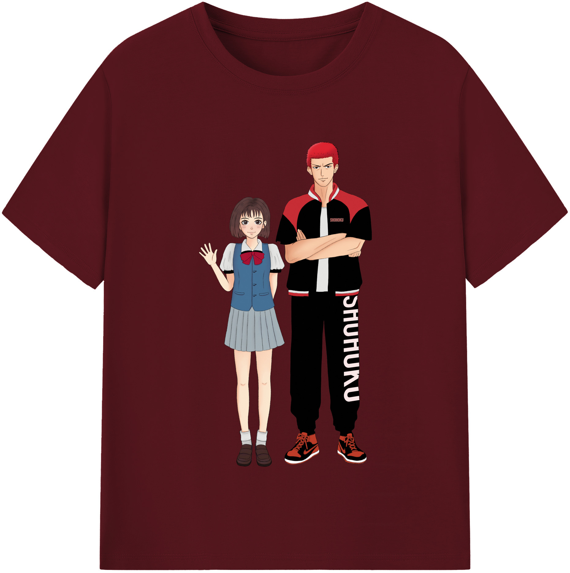 SLAM DUNK／スラムダンク 綿100％半袖Tシャツ（フロントプリント）